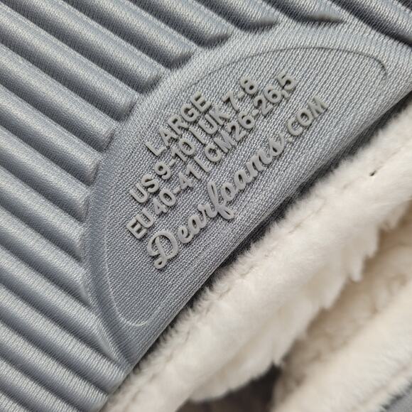 Dearfoams Lane Teddy Slide Memory Foam Slippers in Muslin size Large (9-10) - Picture 7 of 15